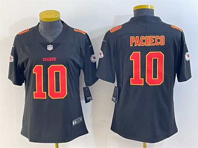 Women's Kansas City Chiefs #10 Isiah Pacheco Black Vapor Untouchable Limited Stitched Football Jersey(Run Small)